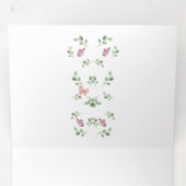 可愛い蝶すべての赤のまわりにちゃんシャワー 三つ折り案内状 (内部最初)