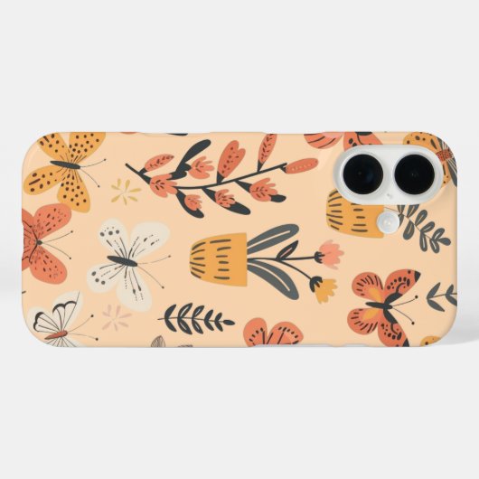 可愛い蝶とポット Case-Mate iPhoneケース (裏面 (横))