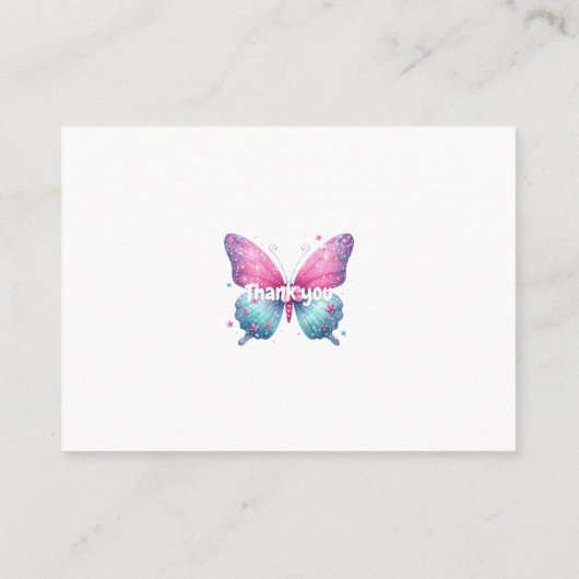 可愛い蝶のジェンダーリビールパーティー園 エンクロージャーカード (裏面)