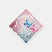 可愛い蝶のジェンダーリビールパーティー園 スタンダードカクテルナプキン (角)