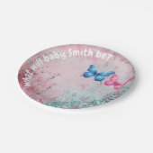 可愛い蝶のジェンダーリビールパーティー園 ペーパープレート (アングル)