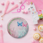 可愛い蝶のジェンダーリビールパーティー園 ペーパープレート (パーティー)