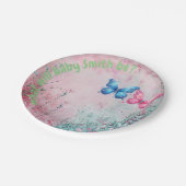 可愛い蝶のジェンダーリビールパーティー園 ペーパープレート (アングル)