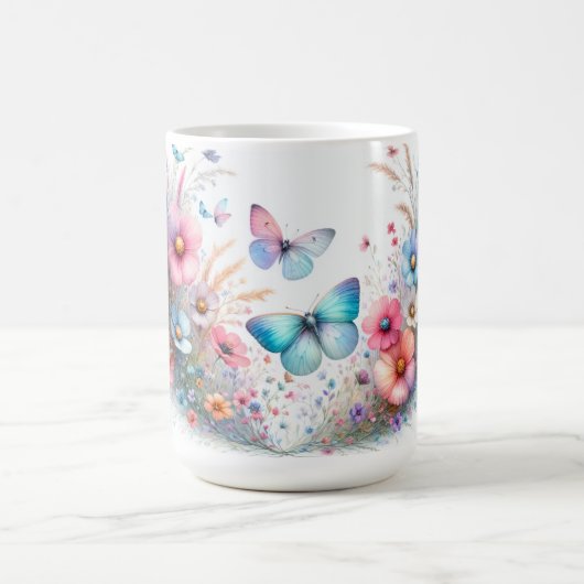 可愛い蝶のデザインのマグカップ コーヒーマグカップ (中央)
