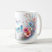 可愛い蝶のデザインのマグカップ コーヒーマグカップ (正面右)