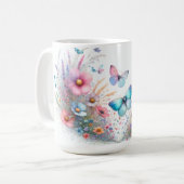 可愛い蝶のデザインのマグカップ コーヒーマグカップ (正面左)