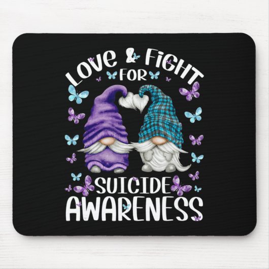 可愛い蝶のパターン自殺Aと紫の格言 マウスパッド (正面)