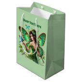 可愛い蝶の妖精カスタマイズ可能なパーティー ミディアムペーパーバッグ (裏面アングル)