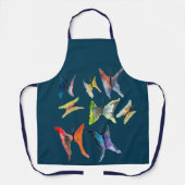 可愛い蝶の水彩画エプロン エプロン (正面)