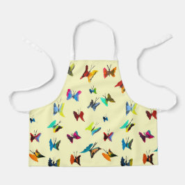 可愛い蝶の水彩画 エプロン