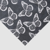 可愛い蝶エレガントシックなパターン白グレー 薄葉紙 (詳細)