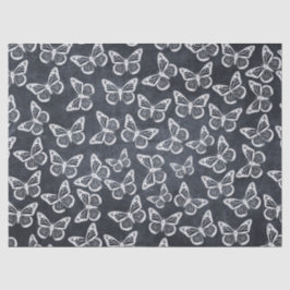 可愛い蝶エレガントシックなパターン白グレー 薄葉紙
