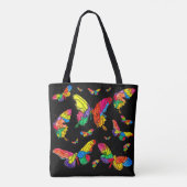 可愛い蝶カラフルトートバッグ トートバッグ (裏面)
