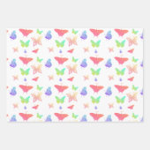 可愛い蝶パターン包装紙シート ラッピングペーパーシート (正面3)