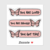 可愛い蝶前向き肯定自己の愛 シール (シート)