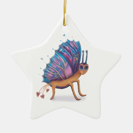 可愛い蝶 セラミックオーナメント (正面)