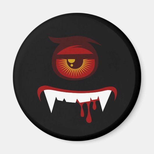 可愛い血モンスター顔 マグネット (正面)