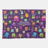 可愛い衣装モンスターハロウィンパターン キッチンタオル (横)