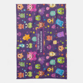 可愛い衣装モンスターハロウィンパターン キッチンタオル (縦)