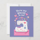 可愛い裁縫マシンバレンタインデー ノートカード (正面)