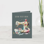 可愛い裁縫好きの人がメッセージを追加 カード (正面)