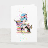 可愛い裁縫Seamstress Dresmaker漫画の名前を追加 カード (正面)