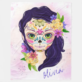 可愛い装飾の日のスカル フリースブランケット