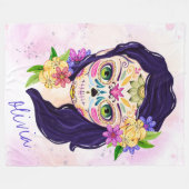 可愛い装飾の日のスカル フリースブランケット (正面(横))