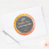 可愛い製品包装ラベルオレンジバニラバラ ラウンドシール (封筒)