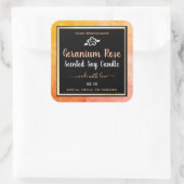 可愛い製品包装ラベルオレンジピンクブラック スクエアシール (バッグ)