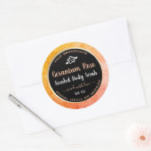 可愛い製品包装ラベルオレンジピンクブラック ラウンドシール (封筒)