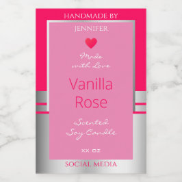 可愛い製品包装ラベルガーリーピンクとシルバー フードラベル