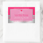 可愛い製品包装ラベルガーリーピンクとシルバー 長方形シール (バッグ)