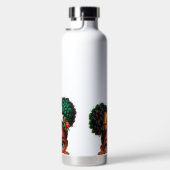 可愛い覗き見をするアフリカ系アメリカ人の少女 ウォーターボトル (右面)