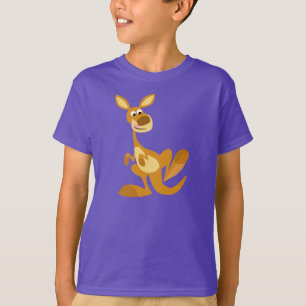 可愛い親指を立てる漫画カンガルーの子どもTシャツ Tシャツ