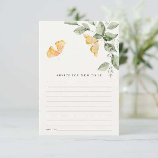 可愛い観葉蝶アドバイスマムベイビーシャワー エンクロージャーカード (スタンド正面)