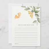 可愛い観葉蝶アドバイスマムベイビーシャワー 招待状 (正面)