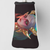 可愛い角張ったサイバーデーモンガール ゴルフヘッドカバー (回転90)