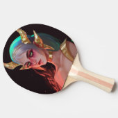 可愛い角張ったサイバーデーモンガール 卓球ラケット (横)