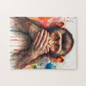 可愛い話猿なし魔術 ジグソーパズル (横)