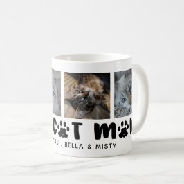可愛い誇りを持ったCAT MOM PAWプリントフォトコラージュ名 コーヒーマグカップ