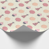 可愛い誕生日のパーティーをミュートにしたトーン ラッピングペーパー (角)