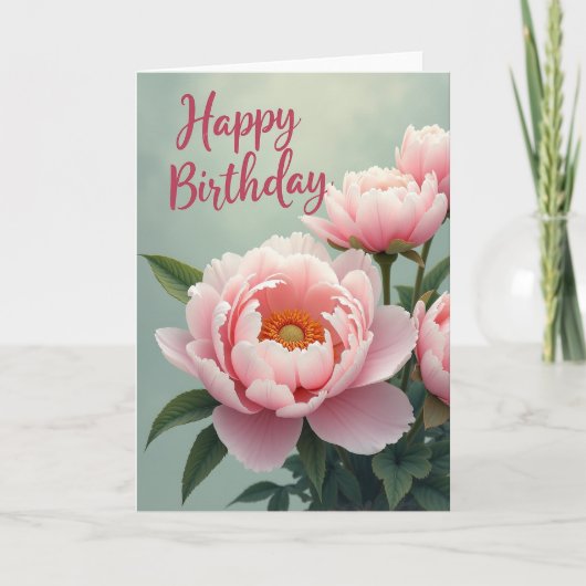 可愛い誕生日の花びらクラスターカード カード (正面)
