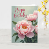 可愛い誕生日の花びらクラスターカード カード (黄色い花)