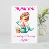 可愛い誕生日人魚サンクスカード 🧜♀️💖 サンキューカード (スタンド正面)