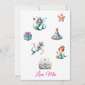 可愛い誕生日人魚サンクスカード 🧜♀️💖 サンキューカード (裏面)