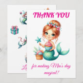 可愛い誕生日人魚サンクスカード 🧜♀️💖 サンキューカード (正面/裏面)