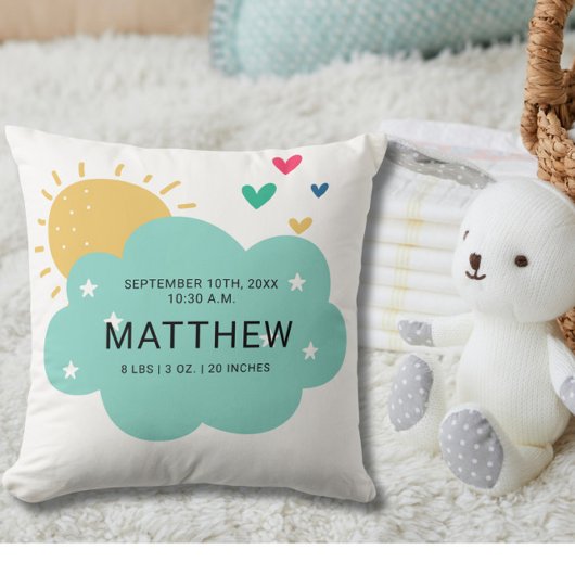 可愛い誕生状態生まれたばかりのベビー装飾用クッション クッション