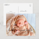 可愛い誕生発表写真 – Hello world ポストカード (正面/裏面)