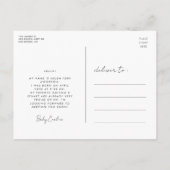 可愛い誕生発表写真 – Hello world ポストカード (裏面)